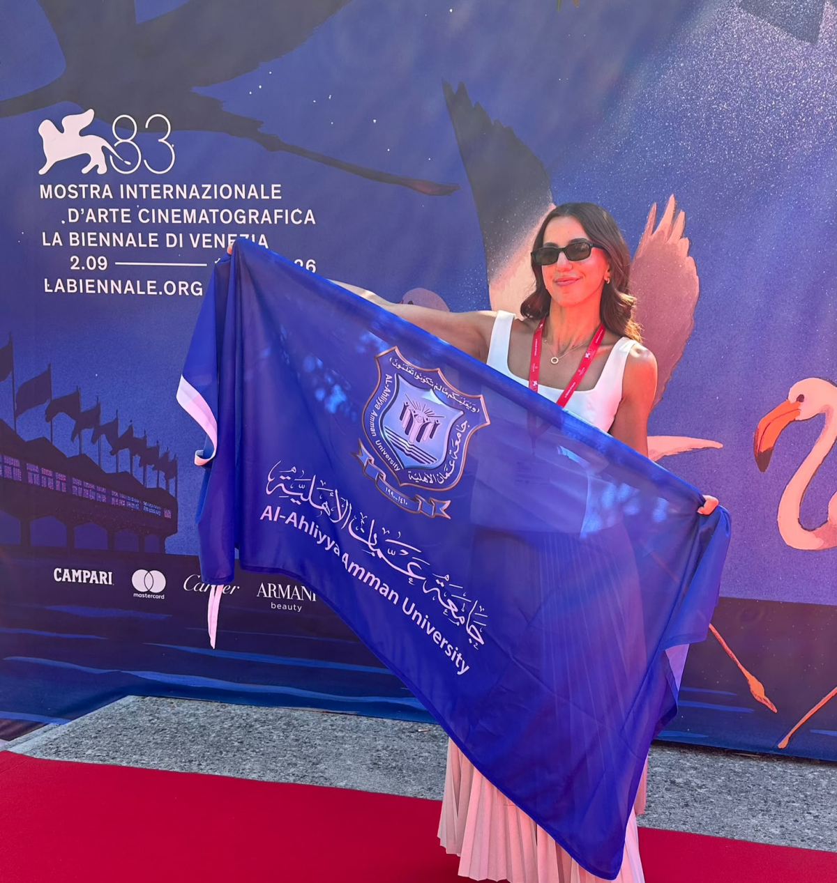 طالبة عمّان الأهلية (كريستل حبشي ) تشارك بلجنة تحكيم جائزة UNIMED 2026 بمهرجان البندقية السينمائي